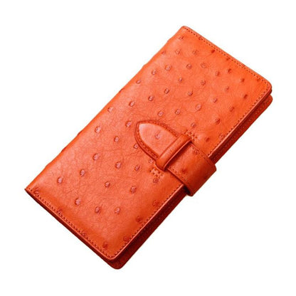 Bright Orange Dot Embossed Long Fold Wallet with Binding Strap, Multi-Slot Handheld Card Purse for Daily Outfit Matching