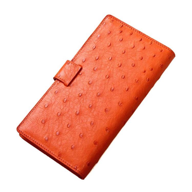Bright Orange Dot Embossed Long Fold Wallet with Binding Strap, Multi-Slot Handheld Card Purse for Daily Outfit Matching